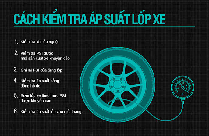 Cách kiểm tra áp suất lốp xe ô tô đúng chuẩn